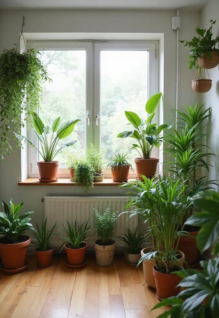 29 Wall Highlight Ideas Living Room That Add Drama and Depth - 10. Indoor Plants