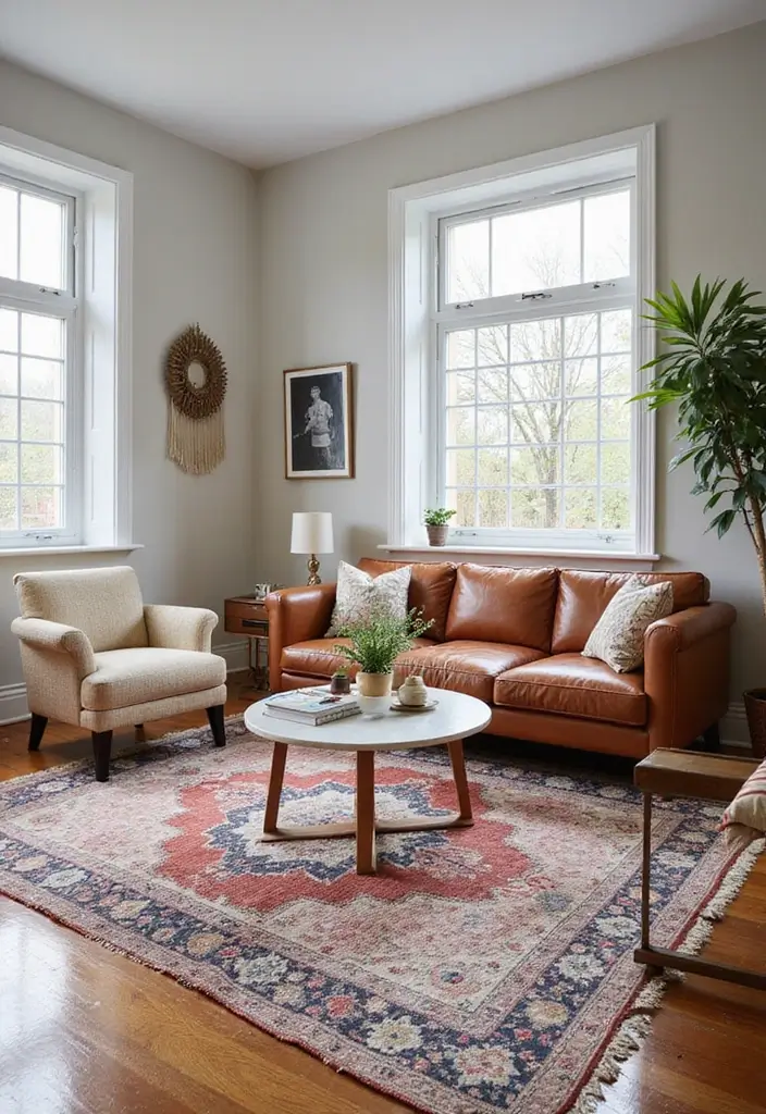 29 Wall Highlight Ideas Living Room That Add Drama and Depth - 18. Statement Rugs