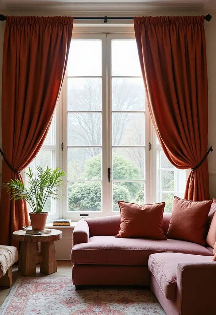 29 Wall Highlight Ideas Living Room That Add Drama and Depth - 27. Sophisticated Curtains