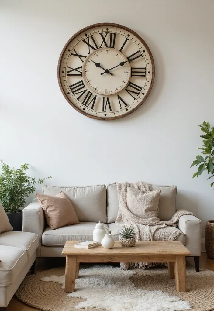 29 Wall Highlight Ideas Living Room That Add Drama and Depth - 28. Unique Wall Clocks