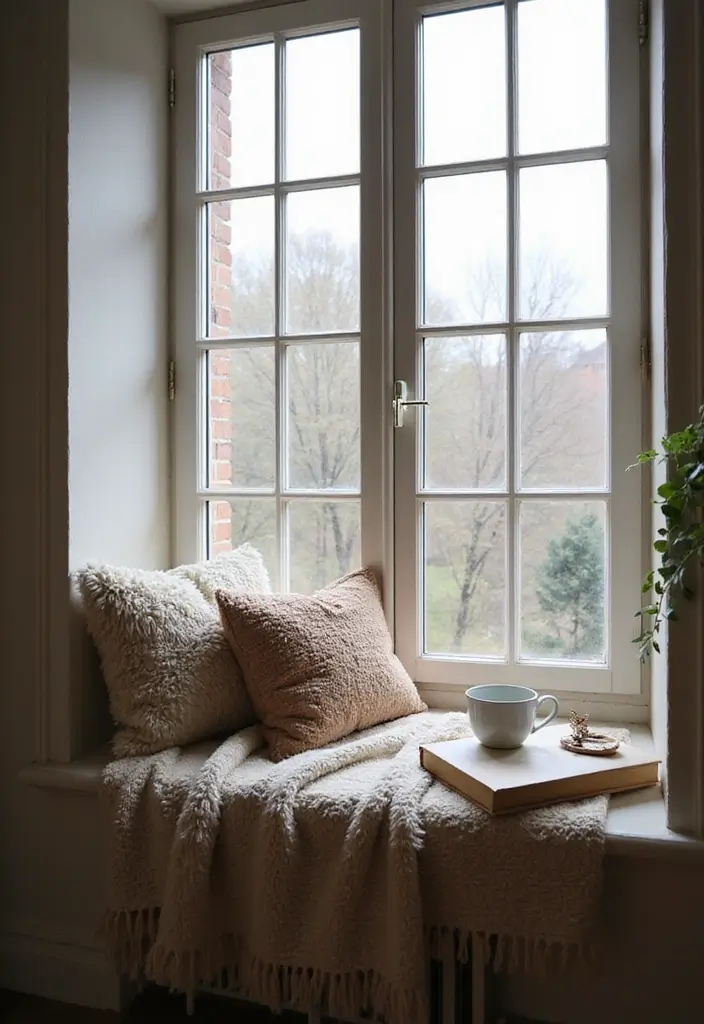 29 Window Sill Decor Living Room Ideas That Feel Charming and Creative - 12. Cozy Reading Nook