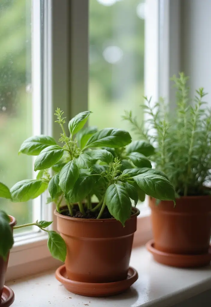 29 Window Sill Decor Living Room Ideas That Feel Charming and Creative - 22. Botanicals and Herbs