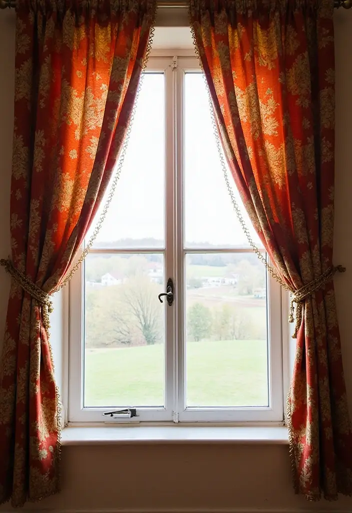 29 Window Sill Decor Living Room Ideas That Feel Charming and Creative - 23. Colorful Curtains