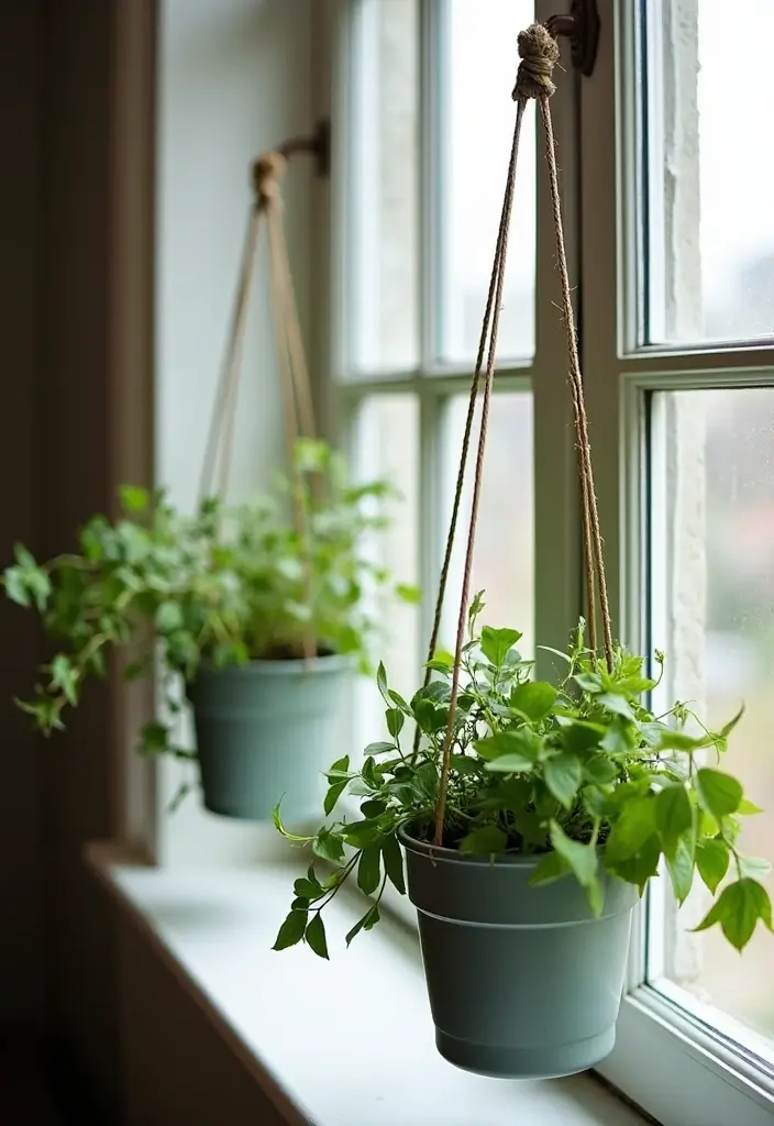 29 Window Sill Decor Living Room Ideas That Feel Charming and Creative - 24. Chic Wall Planters