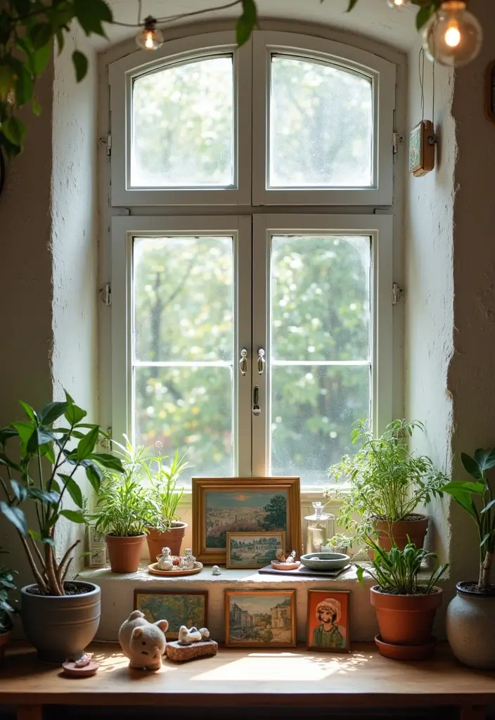 29 Window Sill Decor Living Room Ideas That Feel Charming and Creative - 5. Whimsical Artwork