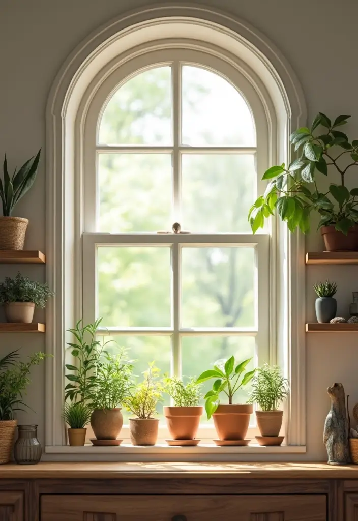 29 Window Sill Decor Living Room Ideas That Feel Charming and Creative - 8. Charming Display Shelves