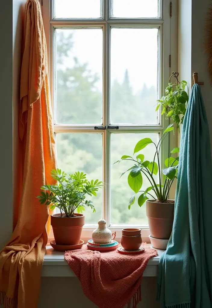 29 Window Sill Decor Living Room Ideas That Feel Charming and Creative - 9. Textural Fabrics