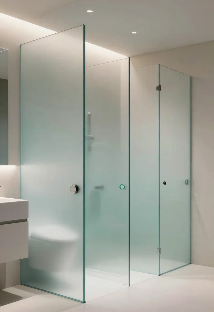 14 Bathroom Dry And Wet Area Partition Ideas For Better Layout - 13. Smart Glass Technology for High-Tech Privacy 1