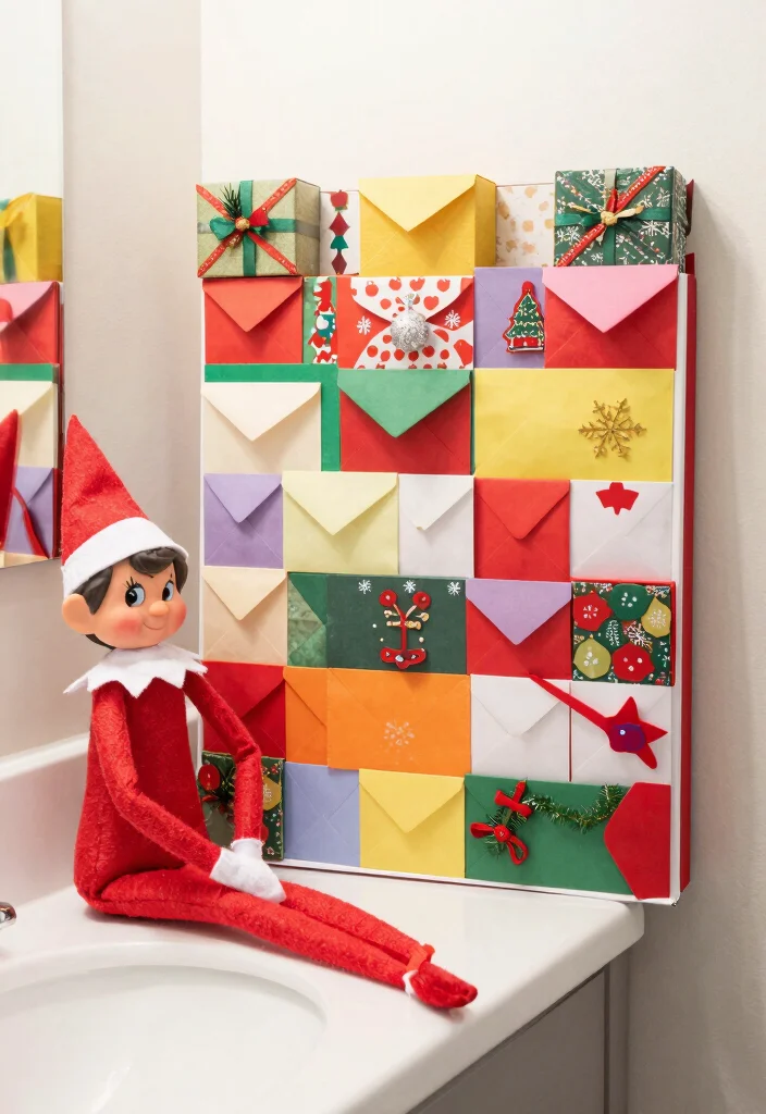 14 Bathroom Elf On The Shelf Ideas That Are Fun And Cute - 12. Elf's Advent Calendar 1