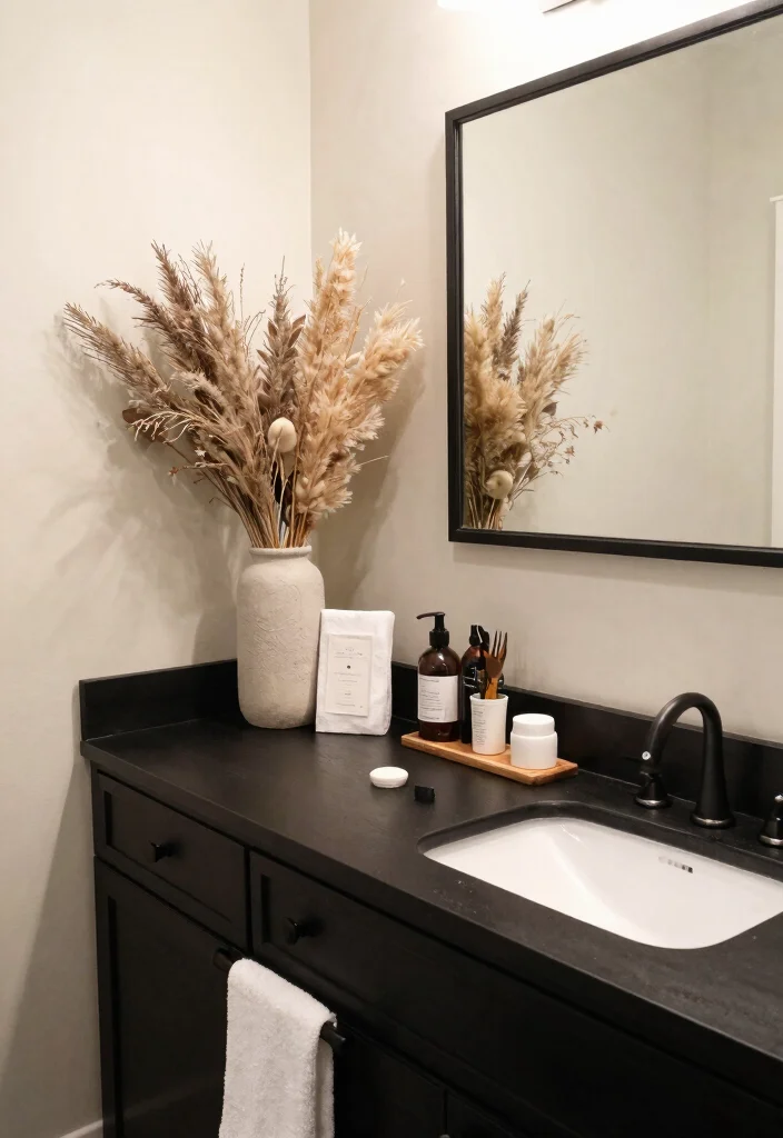 14 Bathroom Ideas With A Black Vanity For Bold Contrast - 14. Seasonal Adaptations 1