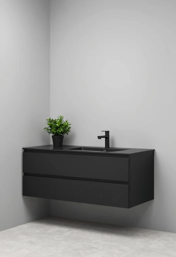 14 Bathroom Ideas With A Black Vanity For Bold Contrast - 5. Clean Lines 1