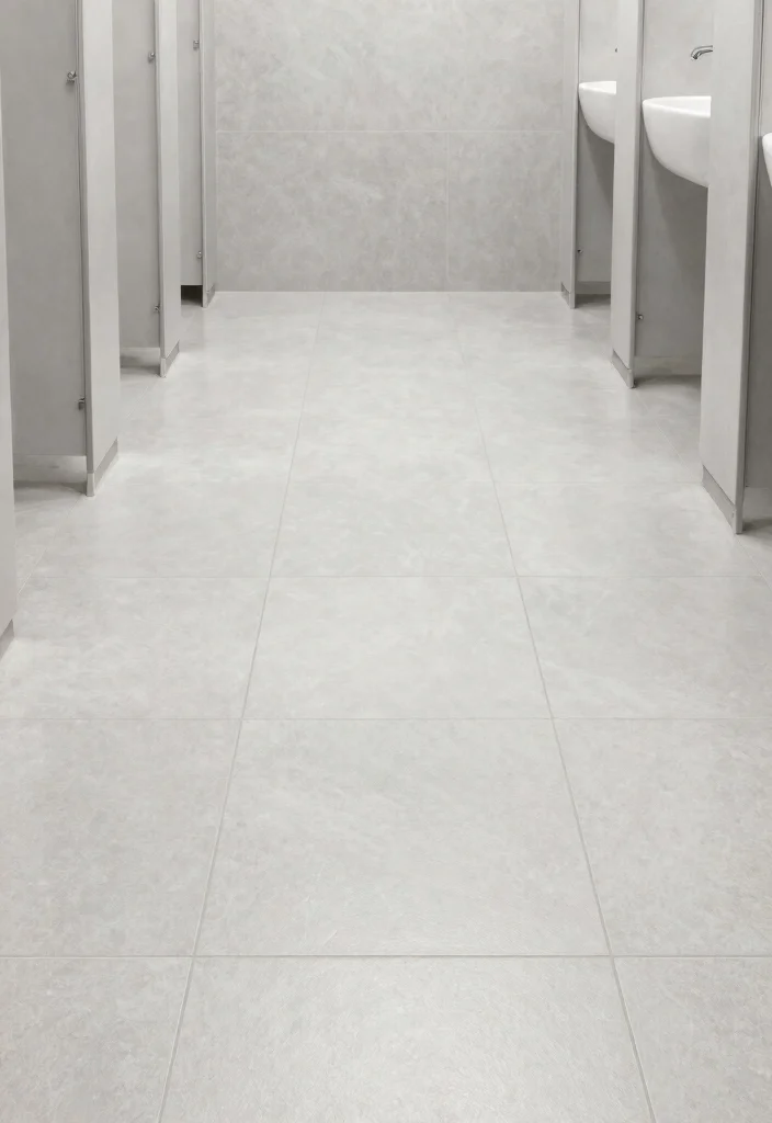 14 Church Bathroom Ideas With Simple Clean Style - 10. Practical Flooring 1