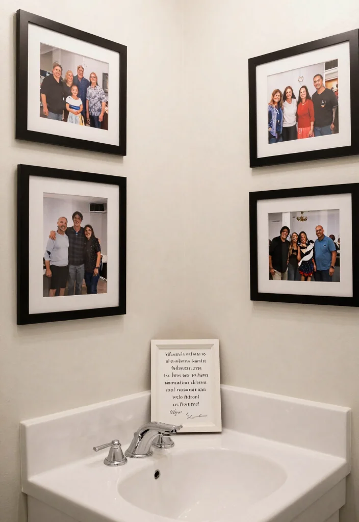 14 Church Bathroom Ideas With Simple Clean Style - 13. Personal Touches 1