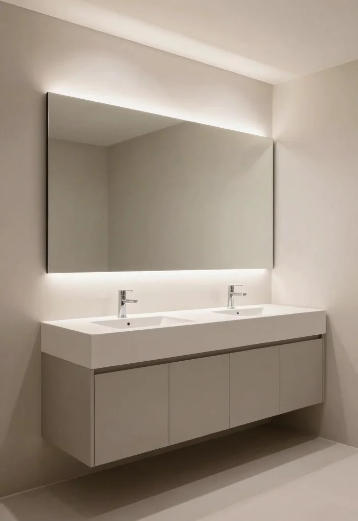 14 Church Bathroom Ideas With Simple Clean Style - 5. Clean and Contemporary Mirrors 1