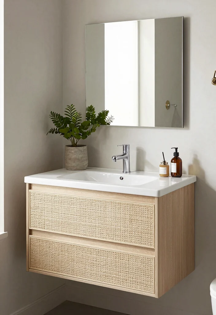 14 Ikea Bathroom Vanity Ideas That Look Custom - 10. Textured Finishes for Depth 1