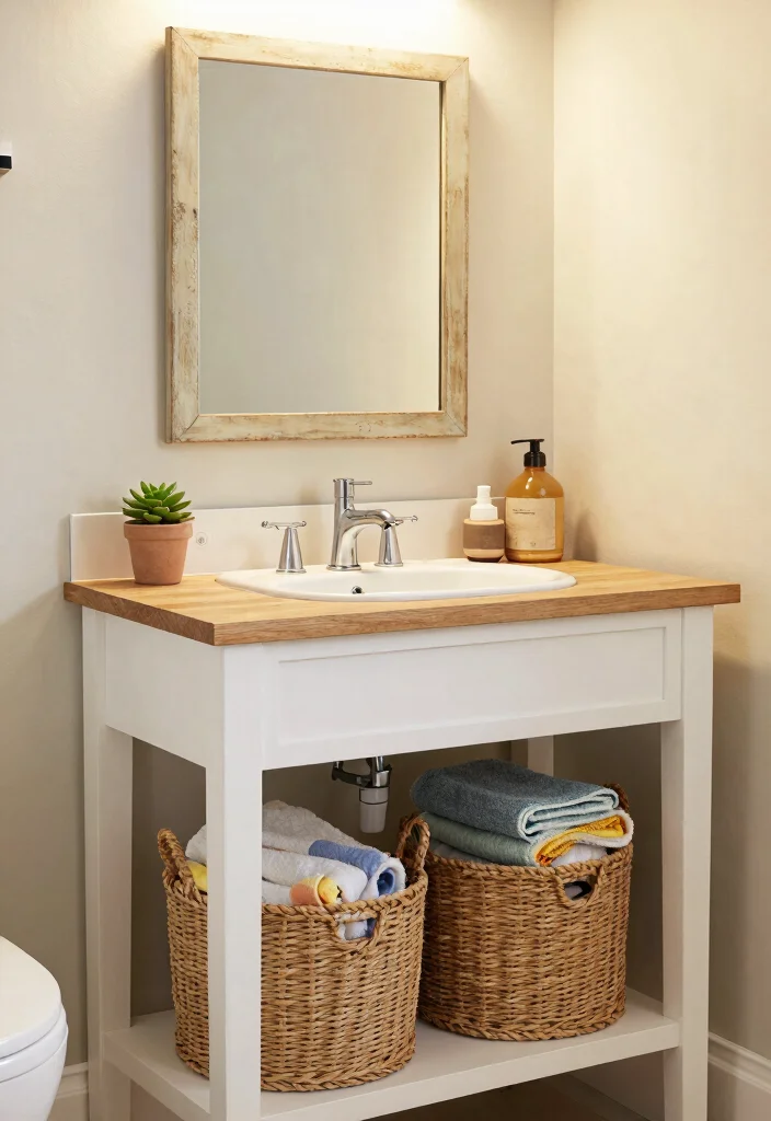 14 Ikea Bathroom Vanity Ideas That Look Custom - 2. Rustic Charm with Wood Accents 1