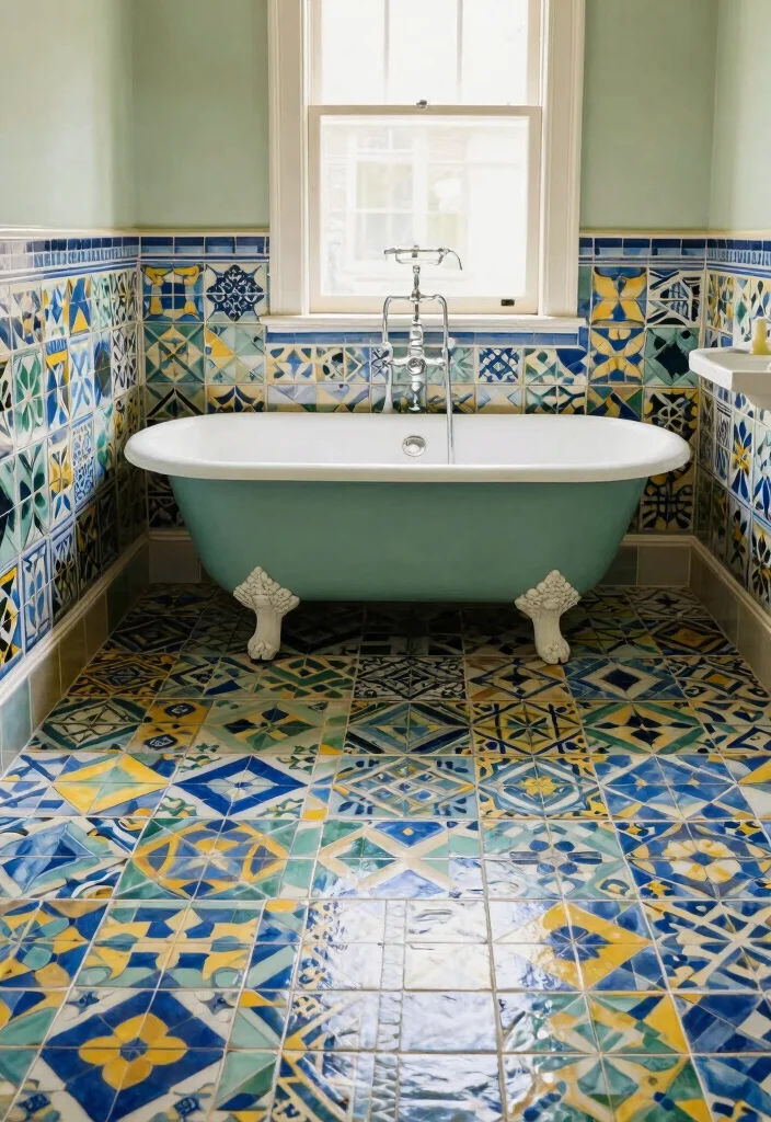 14 Victorian Bathroom Tile Ideas With Historic Charm - 3. Encaustic Cement Tiles 1