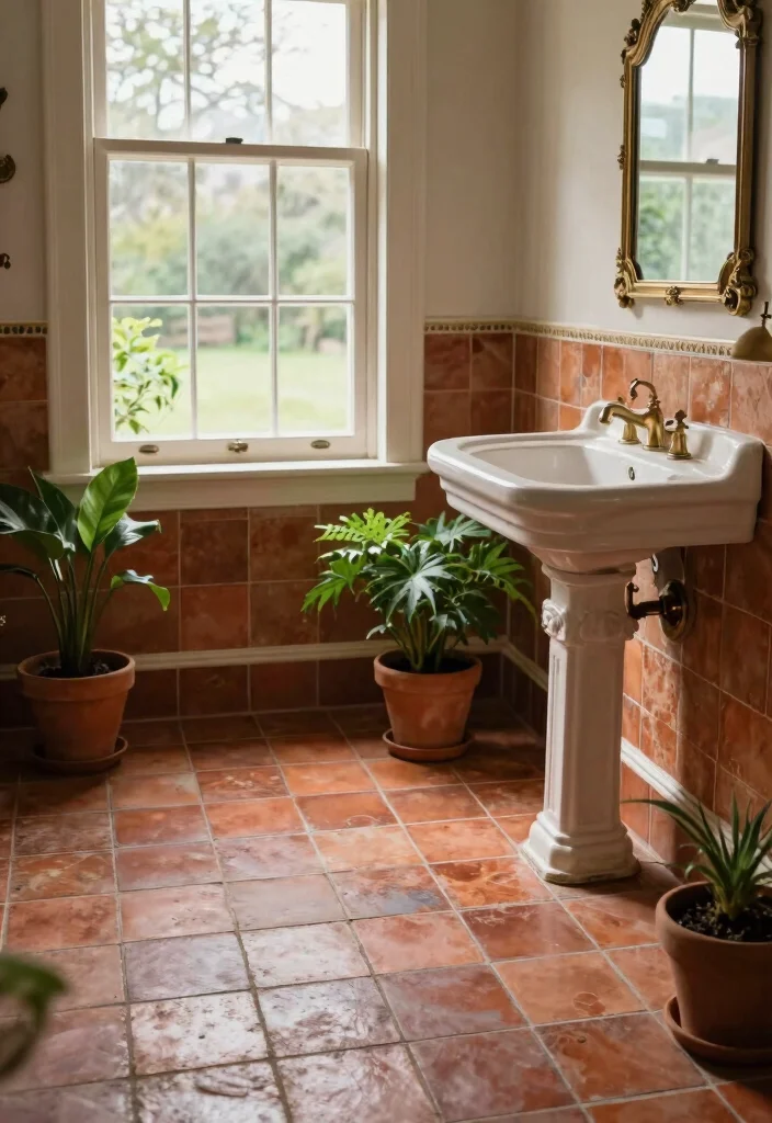 14 Victorian Bathroom Tile Ideas With Historic Charm - 4. Timeless Terracotta Tiles 1