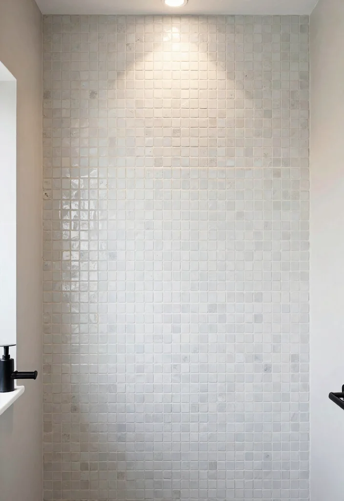 14 White Mosaic Tile Bathroom Ideas That Feel Bright - 12. Bold Accent Walls 1