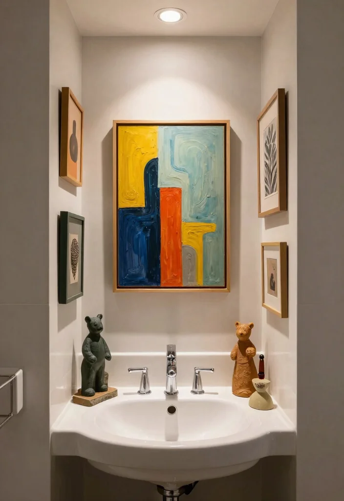15 Bathroom Alcove Ideas For Smart Space Use - 12. Artful Display for Personality 1