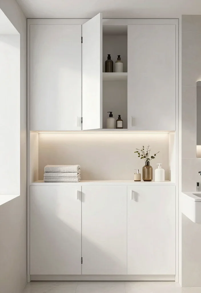 15 Bathroom Alcove Ideas For Smart Space Use - 3. Cabinetry for Concealed Storage 1