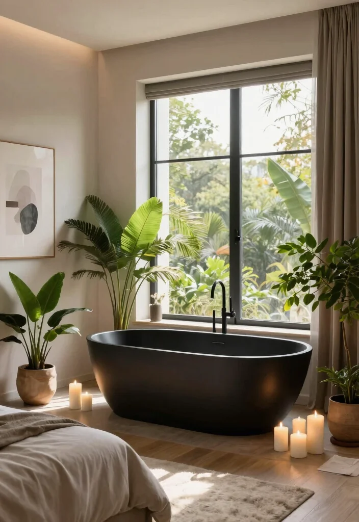 15 Bathroom In Bedroom Ideas For Modern Living - 1. Freestanding Bathtub Elegance 1