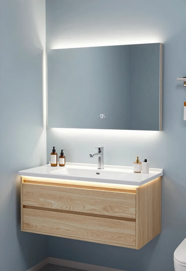 15 Bathroom Vanity With Drawer Ideas For Better Storage - 11. Integrated Lighting in Vanities 1