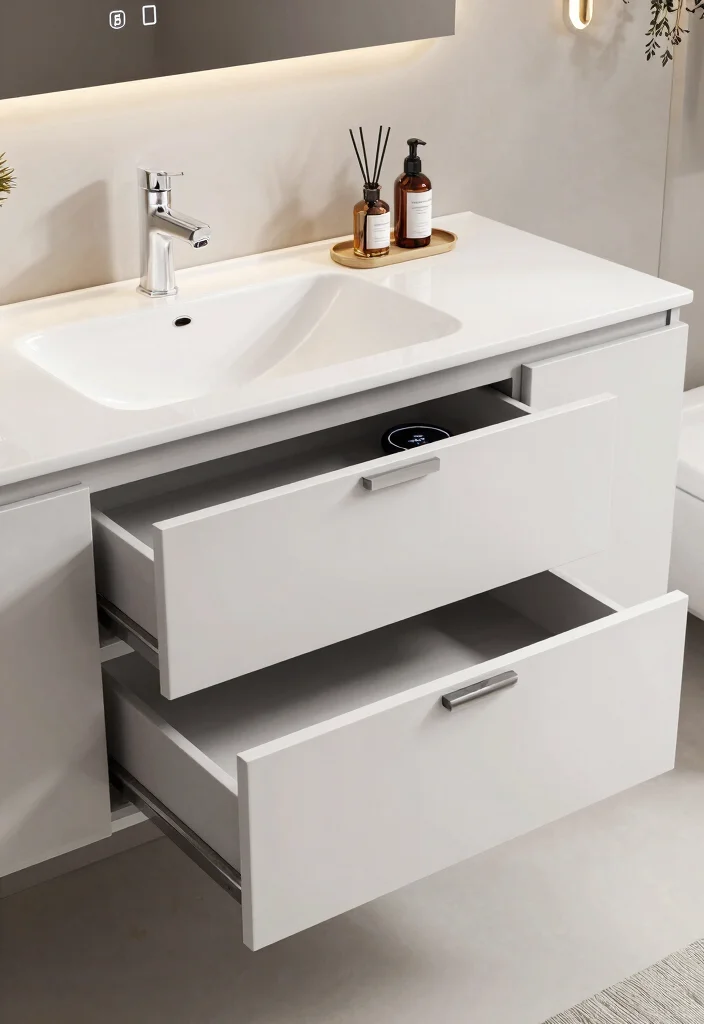 15 Bathroom Vanity With Drawer Ideas For Better Storage - 15. Under-the-Radar Drawer Features 1