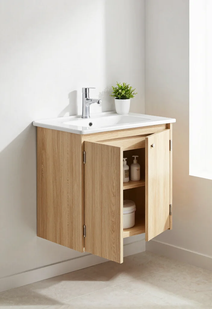 15 Bathroom Vanity With Drawer Ideas For Better Storage - 9. Stylish Under-Sink Cabinets 1