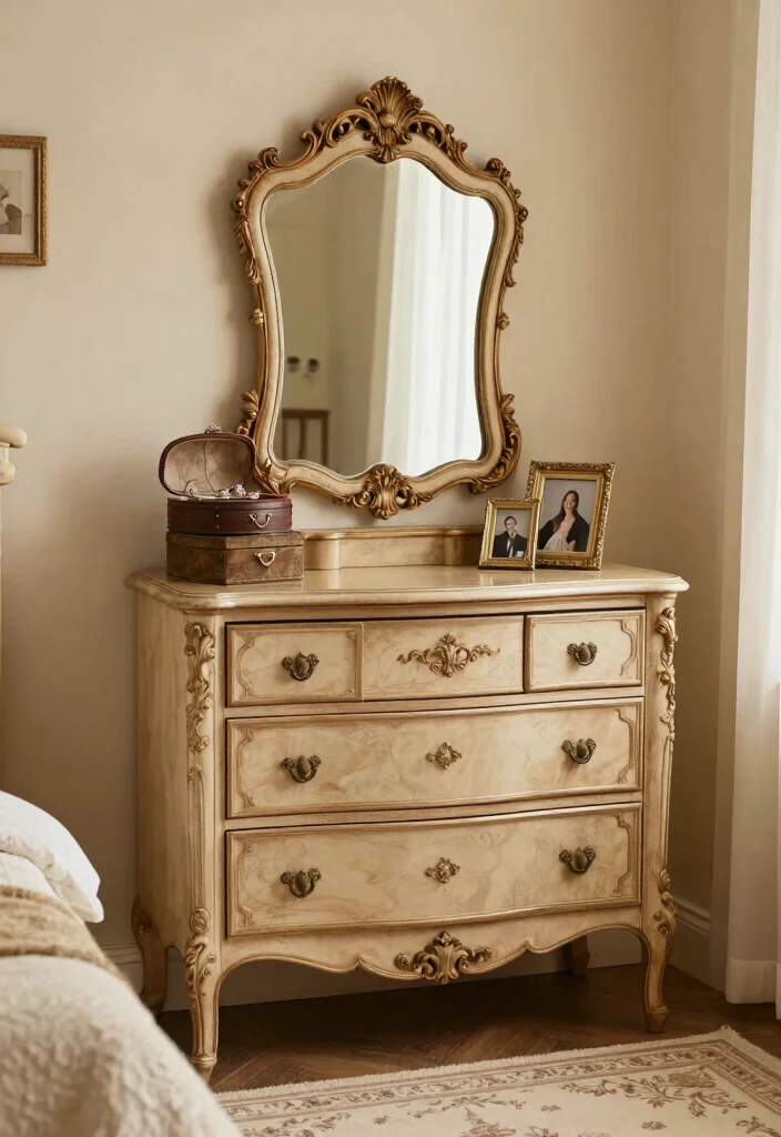 15 Bedroom Ideas With Vanity Chic Functional Corners - 7. Vintage Charm 1