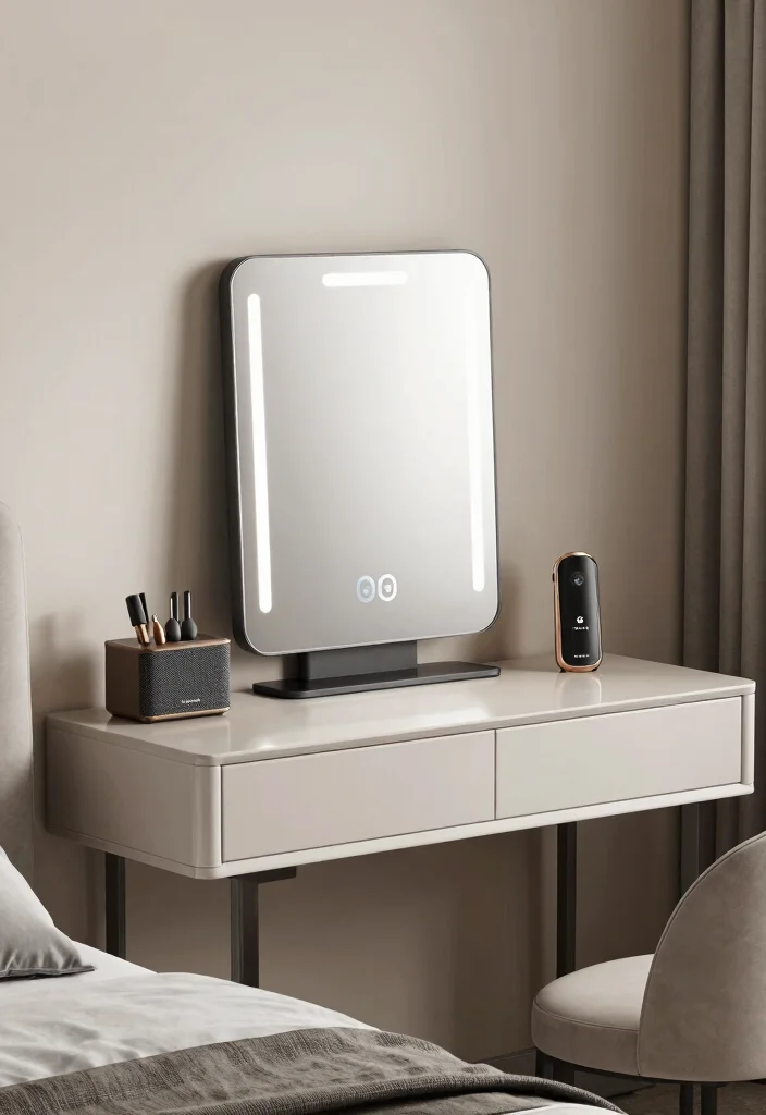 15 Bedroom Ideas With Vanity Chic Functional Corners - 8. High-Tech Glam 1