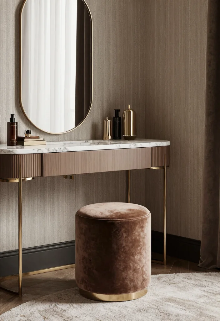 15 Bedroom Ideas With Vanity Chic Functional Corners - 9. Luxurious Textures 1