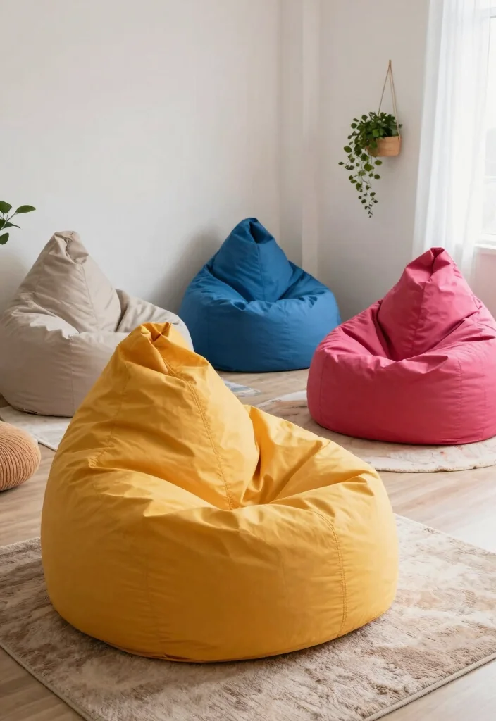 15 Bedroom Without Bed Frame Ideas for a Minimal Relaxed Style - 14. Bean Bag Beds 1