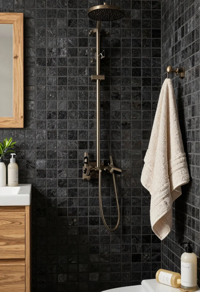 15 Black Mosaic Tile Bathroom Ideas With Dramatic Texture - 8. Environmentally Friendly Options 1