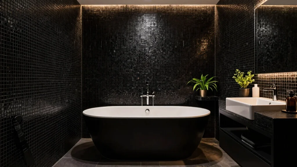 15 Black Mosaic Tile Bathroom Ideas With Dramatic Texture