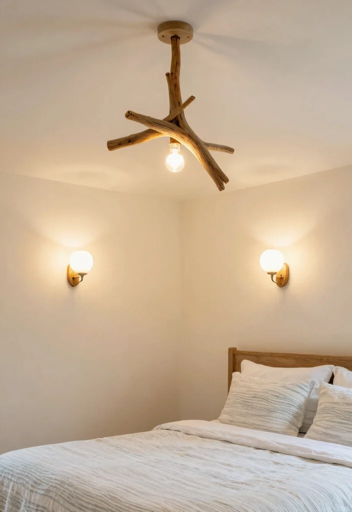15 Cape Cod Bedroom Ideas: Sloped Ceiling Coastal Charm - 4. Light Fixtures with a Twist 1