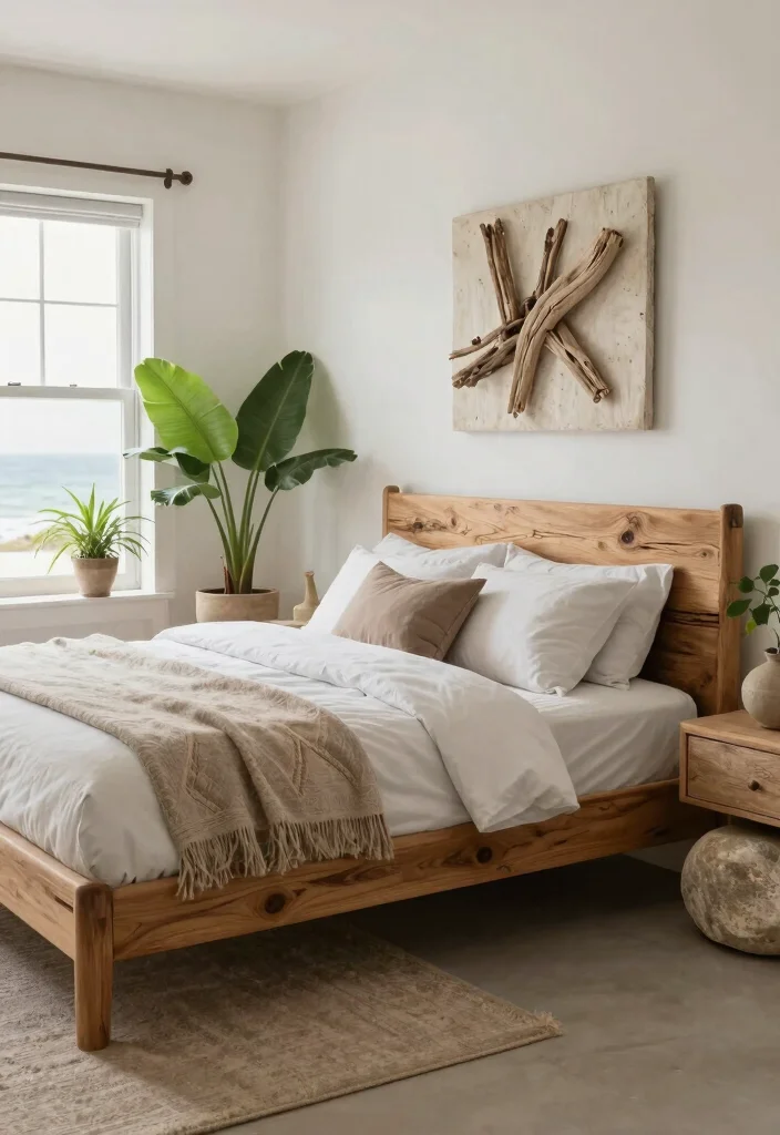15 Cape Cod Bedroom Ideas: Sloped Ceiling Coastal Charm - 9. Incorporating Natural Elements 1