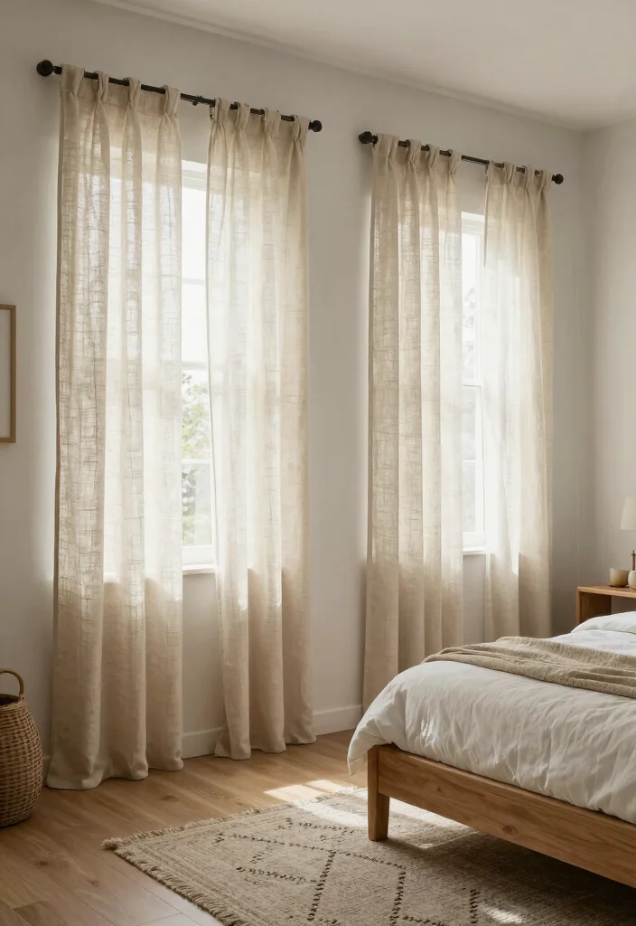 15 Curtains for Short Windows in Bedroom Ideas Smart Styling - 12. Eco-Friendly Fabrics 1