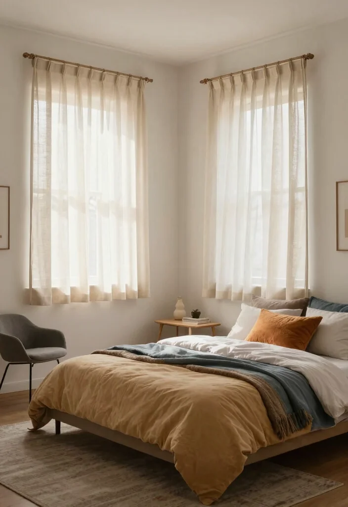 15 Curtains for Short Windows in Bedroom Ideas Smart Styling - 14. Light-Filtering Drapes 1