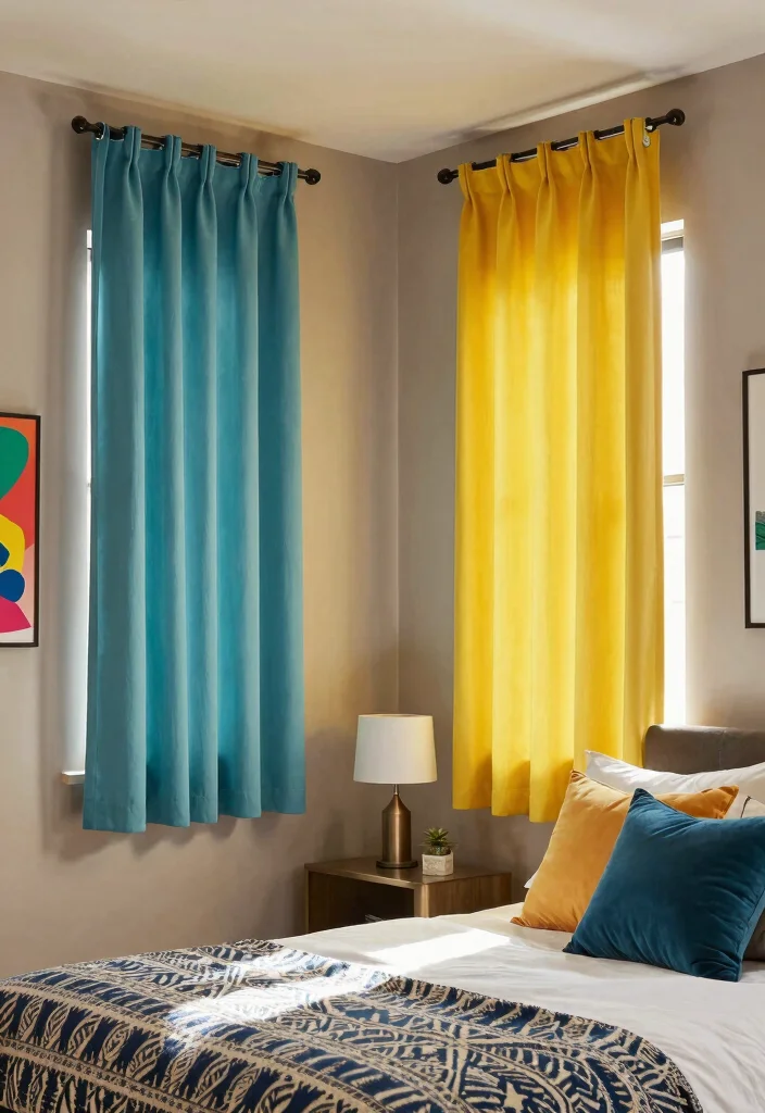 15 Curtains for Short Windows in Bedroom Ideas Smart Styling - 4. Complementary Colors 1