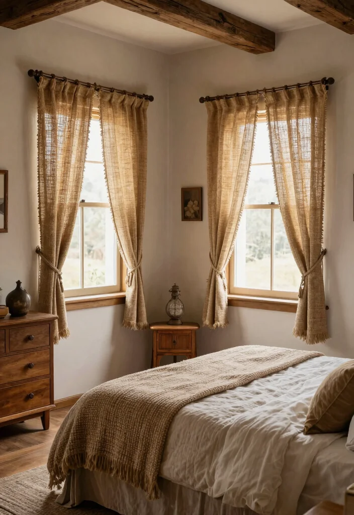 15 Curtains for Short Windows in Bedroom Ideas Smart Styling - 8. Rustic Charm 1