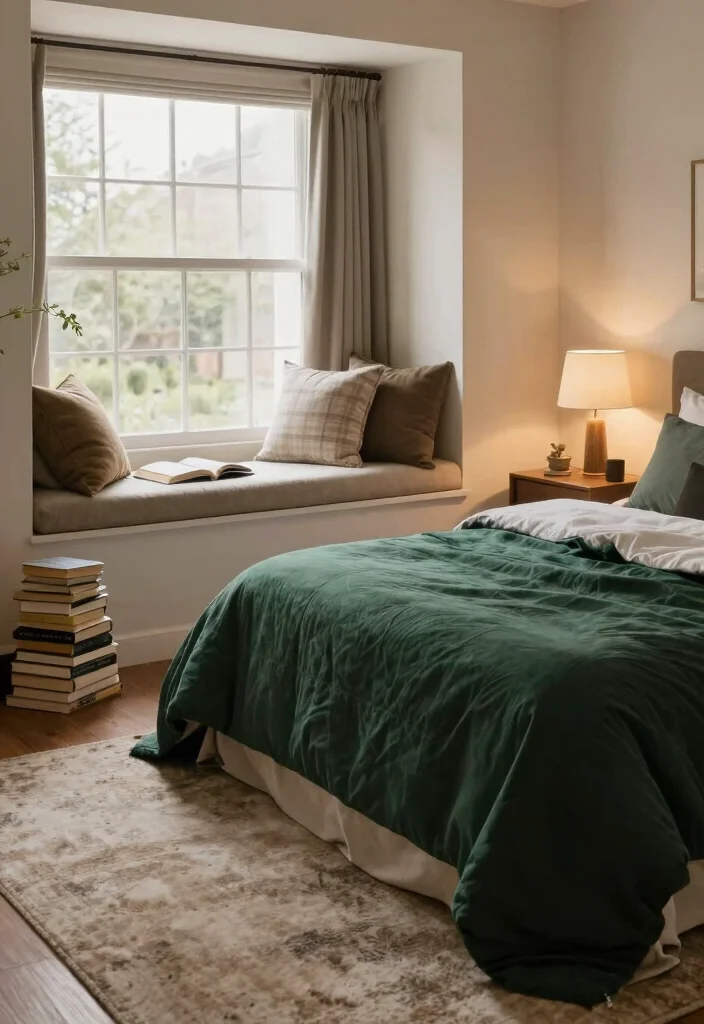 15 Dark Green Comforter Bedroom Ideas for Cozy Moody Style - 14. Comfort Zones 1