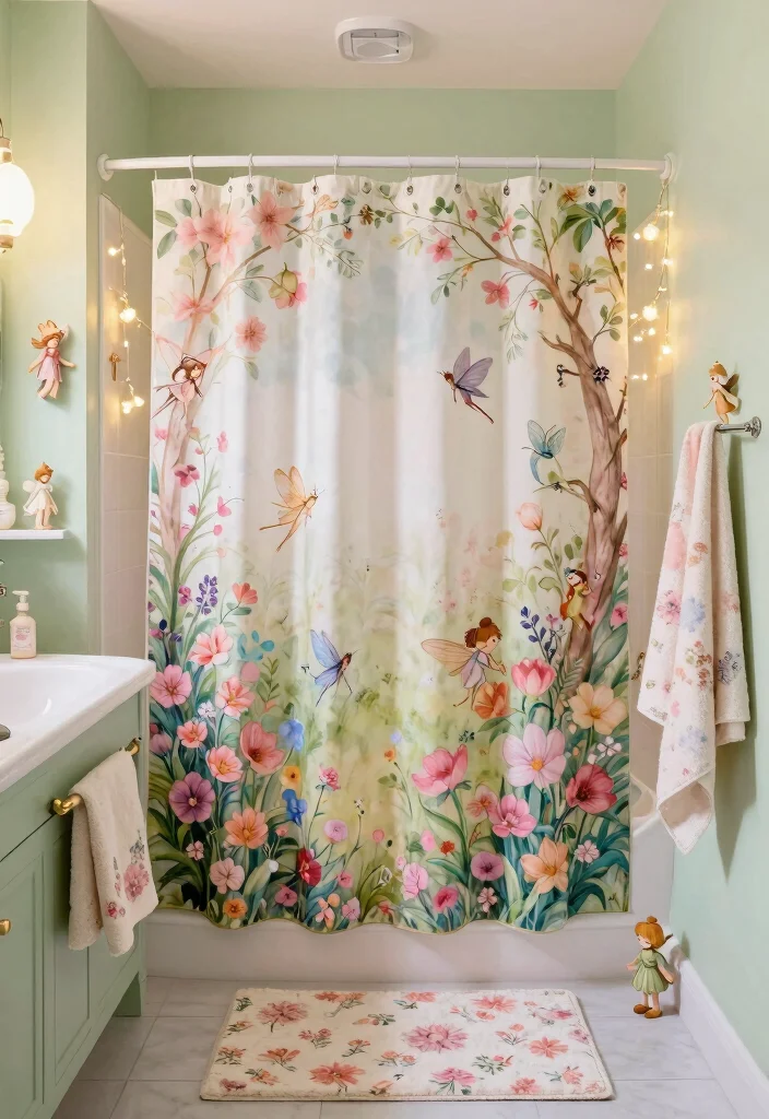 15 Girls Kids Bathroom Ideas With Sweet Personality - 10. Magical Fairy Garden 1