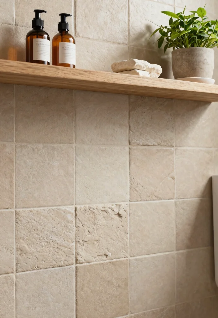 15 Modern Bathroom Tile Ideas For Clean Contemporary Homes - 1. Textured Clay Tiles 1