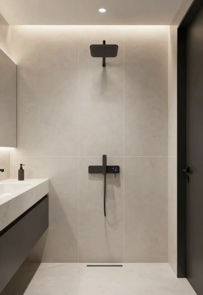 15 Modern Bathroom Tile Ideas For Clean Contemporary Homes - 14. Smart Tiles for Technology Integration 1