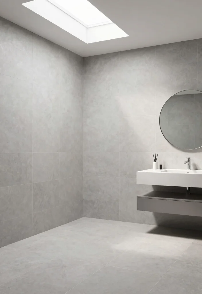 15 Modern Bathroom Tile Ideas For Clean Contemporary Homes - 3. Large Format Tiles 1