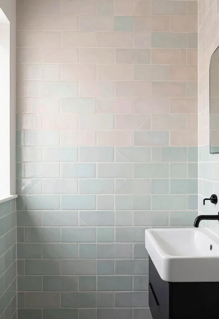 15 Modern Bathroom Tile Ideas For Clean Contemporary Homes - 5. Subway Tile with a Twist 1