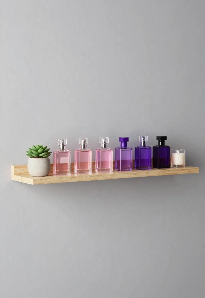 15 Perfume Shelf Ideas for a Bedroom Chic Display - 1. Minimalist Floating Shelves 1
