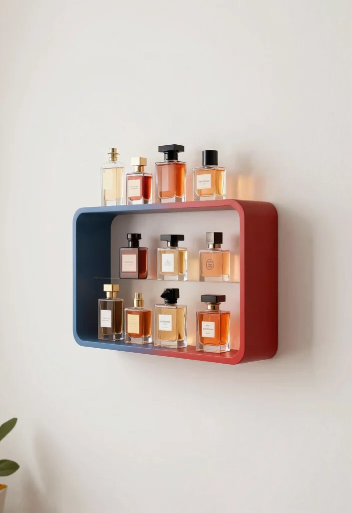 15 Perfume Shelf Ideas for a Bedroom Chic Display - 13. Artistic Wall Shelves 1