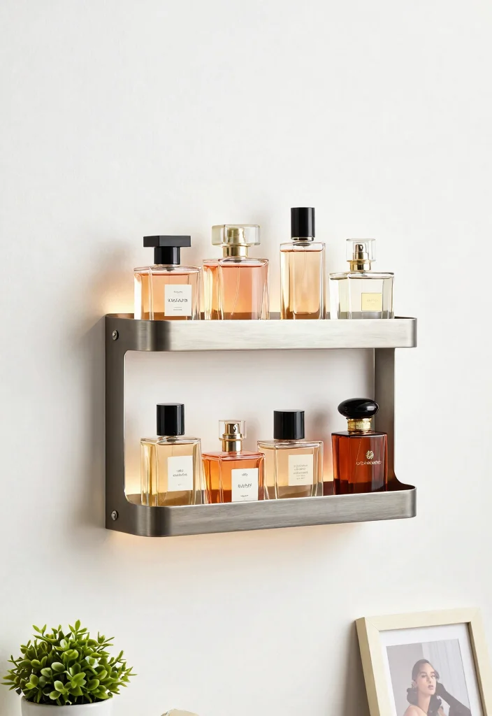 15 Perfume Shelf Ideas for a Bedroom Chic Display - 4. Wall-Mounted Rack 1